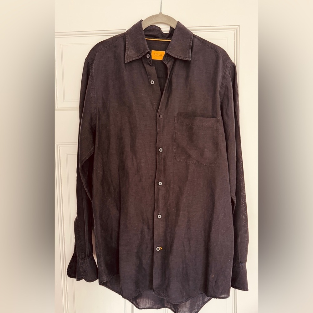 Robert Talbott Carmel Mens Gray Button Front Shir… - image 1